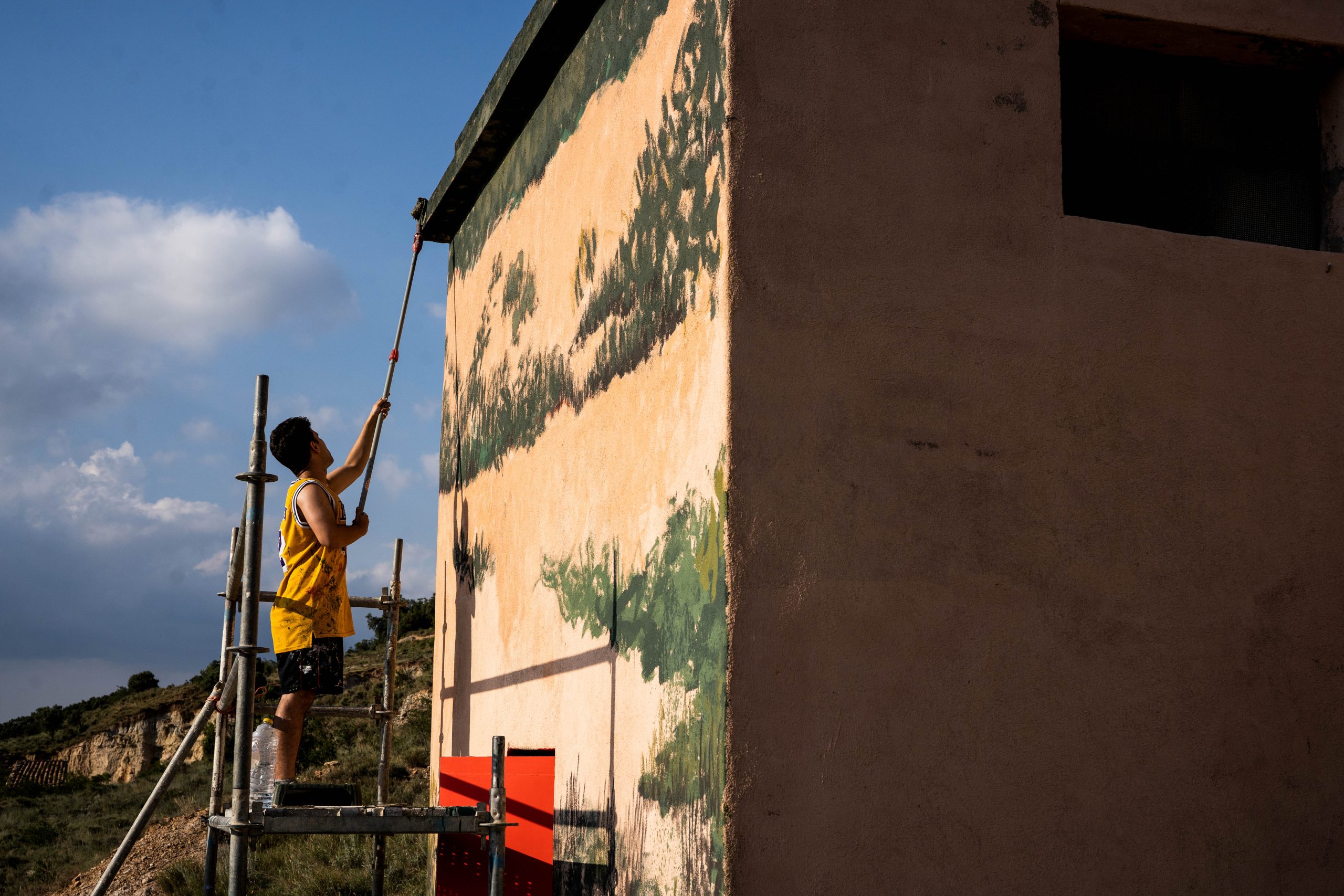 mural en pared de casa