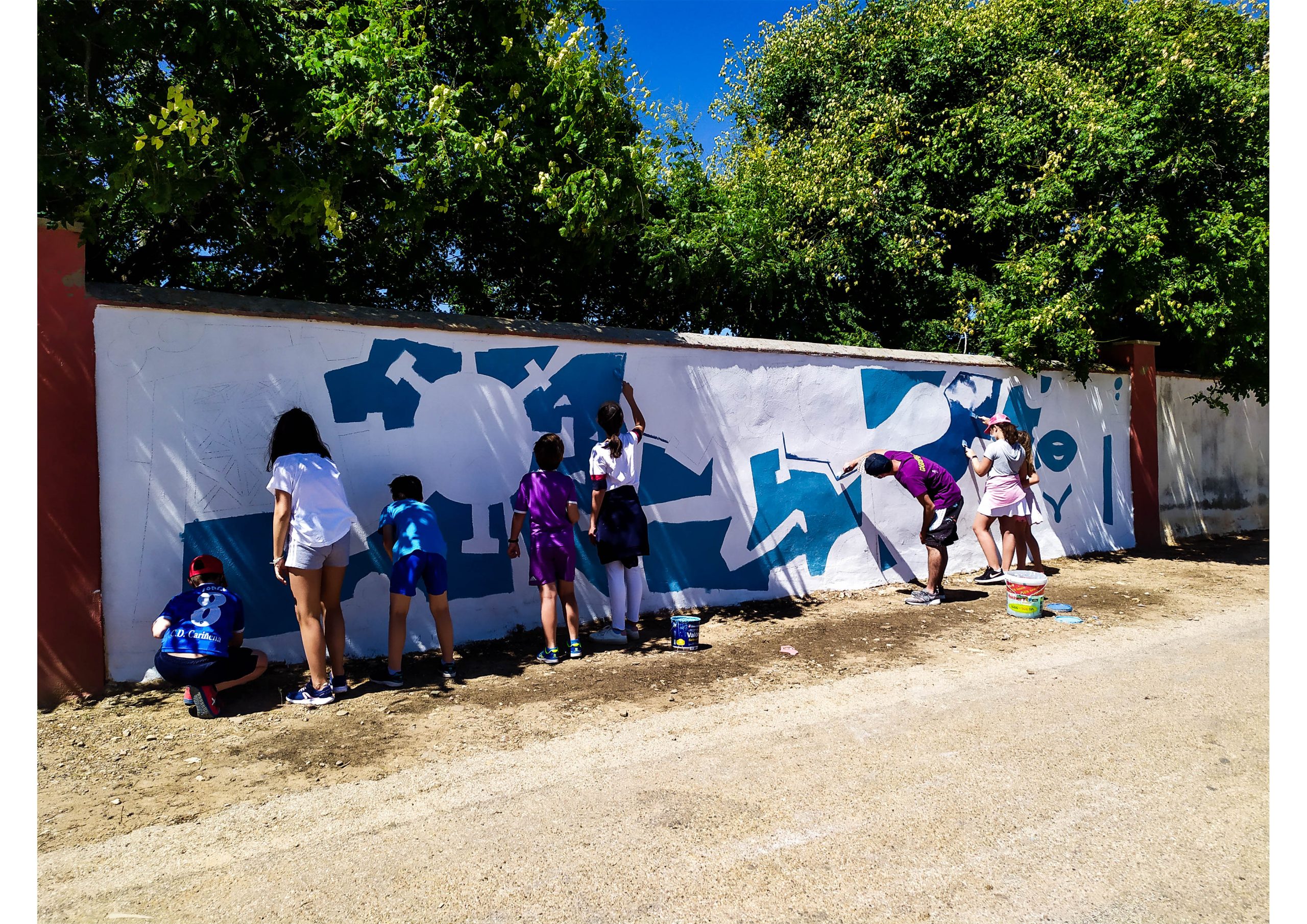 Mural participativo con niños