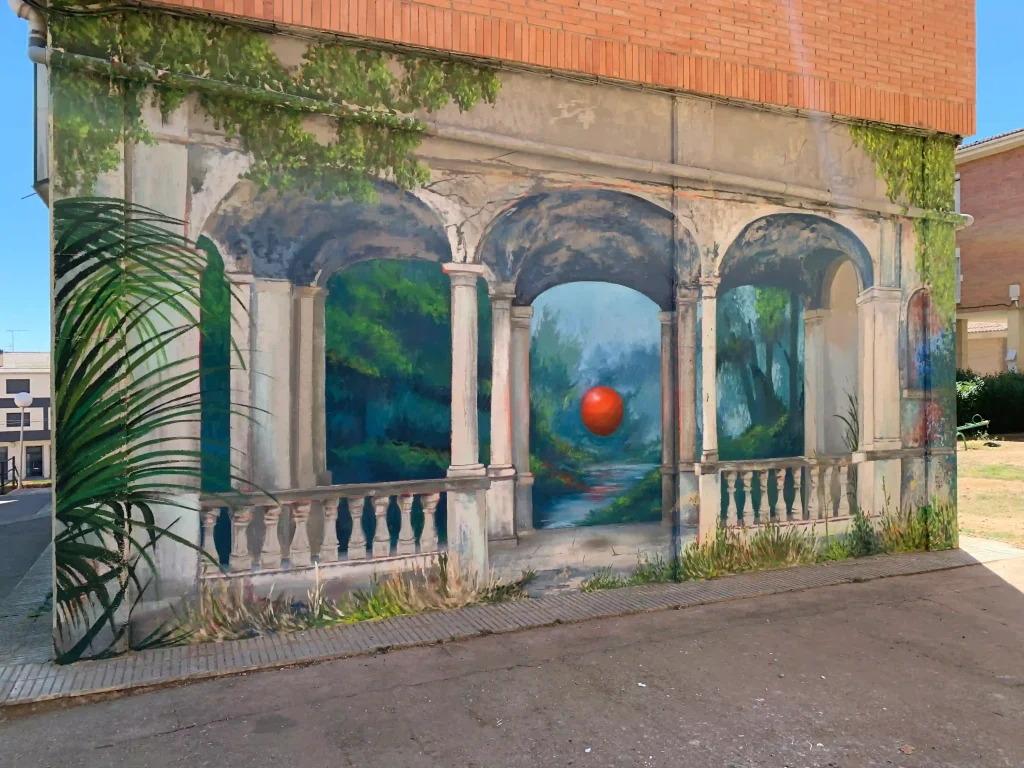Mural pintado a mano en Tamarite